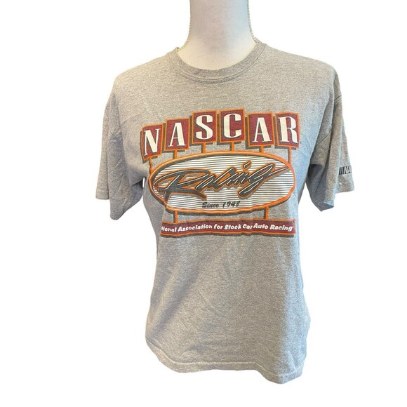 Vintage Nascar Graphic Shirt women’s  size large gray short sleeve - Picture 1 of 6